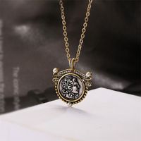 Ig Style Simple Style Portrait Stainless Steel Copper Plating Inlay Zircon Gold Plated Pendant Necklace main image 3
