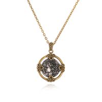 Ig Style Simple Style Portrait Stainless Steel Copper Plating Inlay Zircon Gold Plated Pendant Necklace main image 4