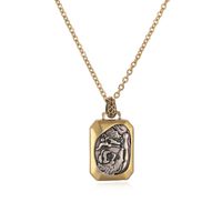 Ig Style Simple Style Portrait Stainless Steel Copper Plating Inlay Zircon Gold Plated Pendant Necklace main image 6