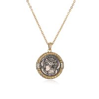 Ig Style Simple Style Portrait Stainless Steel Copper Plating Inlay Zircon Gold Plated Pendant Necklace main image 7