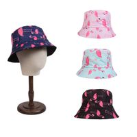 Unisex Casual Vacation Flamingo Wide Eaves Bucket Hat main image 7