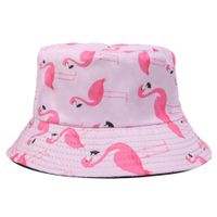 Unisex Casual Vacation Flamingo Wide Eaves Bucket Hat sku image 4