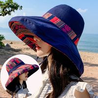 Women's Vacation Ethnic Style Colorful Big Eaves Bucket Hat main image 2