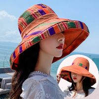Women's Vacation Ethnic Style Colorful Big Eaves Bucket Hat main image 3
