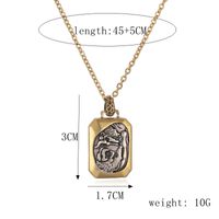 Ig Style Simple Style Portrait Stainless Steel Copper Plating Inlay Zircon Gold Plated Pendant Necklace sku image 2