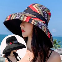 Women's Vacation Ethnic Style Colorful Big Eaves Bucket Hat main image 1