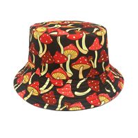 Unisex Casual Hip-hop Mushroom Printing Wide Eaves Bucket Hat sku image 4