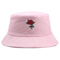 Unisex Simple Style Rose Wide Eaves Bucket Hat main image 4