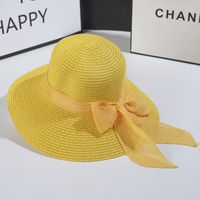 Women's Sweet Bow Knot Wide Eaves Straw Hat sku image 5