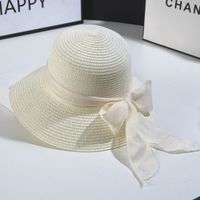 Women's Sweet Bow Knot Wide Eaves Straw Hat sku image 3