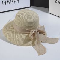 Women's Sweet Bow Knot Wide Eaves Straw Hat sku image 2