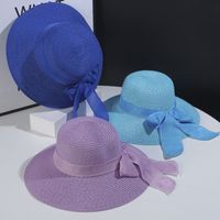 Women's Sweet Bow Knot Wide Eaves Straw Hat main image 4