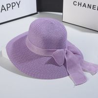 Women's Sweet Bow Knot Wide Eaves Straw Hat sku image 10