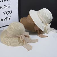 Women's Sweet Bow Knot Wide Eaves Straw Hat main image 5
