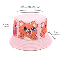 Children Unisex Cute Cartoon Bear Printing Bucket Hat main image 2