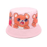 Children Unisex Cute Cartoon Bear Printing Bucket Hat sku image 2