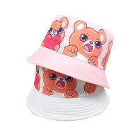 Children Unisex Cute Cartoon Bear Printing Bucket Hat main image 3