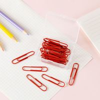 1 Piece Solid Color Learning School Plastic Metal Preppy Style Sweet Paper Clip sku image 4