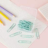 1 Piece Solid Color Learning School Plastic Metal Preppy Style Sweet Paper Clip sku image 3