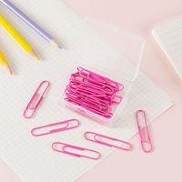 1 Piece Solid Color Learning School Plastic Metal Preppy Style Sweet Paper Clip sku image 7