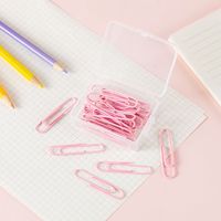 1 Piece Solid Color Learning School Plastic Metal Preppy Style Sweet Paper Clip sku image 2