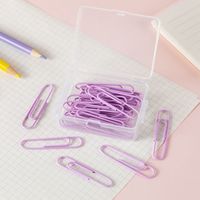 1 Piece Solid Color Learning School Plastic Metal Preppy Style Sweet Paper Clip sku image 1