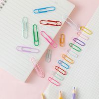 1 Piece Solid Color Learning School Plastic Metal Preppy Style Sweet Paper Clip main image 3