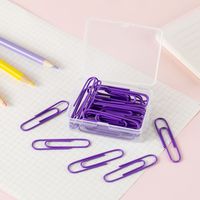 1 Piece Solid Color Learning School Plastic Metal Preppy Style Sweet Paper Clip sku image 9