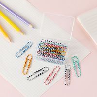 1 Piece Solid Color Learning School Plastic Metal Preppy Style Sweet Paper Clip sku image 12