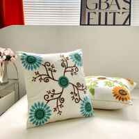 Vacation Flower Cotton And Linen Throw Pillow main image 5