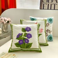 Vacation Flower Cotton And Linen Throw Pillow main image 4