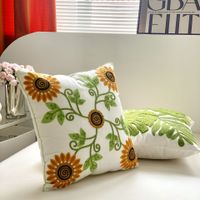 Vacation Flower Cotton And Linen Throw Pillow main image 3