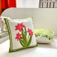Vacation Flower Cotton And Linen Throw Pillow main image 2
