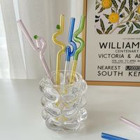 Casual Vacation Solid Color Glass Straw 1 Piece main image 1