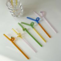 Casual Vacation Solid Color Glass Straw 1 Piece main image 4