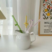 Casual Vacation Solid Color Glass Straw 1 Piece main image 3
