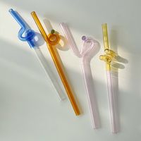 Casual Vacation Solid Color Glass Straw 1 Piece main image 2