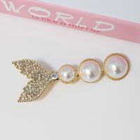 Ins Style Letter Flower Butterfly Imitation Pearl Alloy Plating Inlay Rhinestones Hair Clip sku image 28