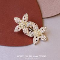 Ins Style Letter Flower Butterfly Imitation Pearl Alloy Plating Inlay Rhinestones Hair Clip sku image 98