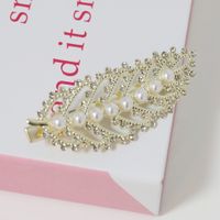 Ins Style Letter Flower Butterfly Imitation Pearl Alloy Plating Inlay Rhinestones Hair Clip sku image 31