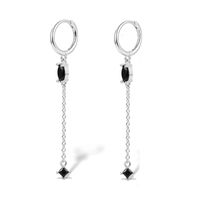 1 Pair Elegant Luxurious Shiny Water Droplets Tassel Plating Inlay Sterling Silver Turquoise Zircon 18k Gold Plated White Gold Plated Drop Earrings sku image 4