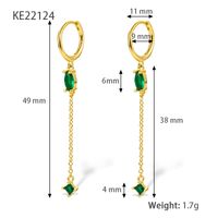 1 Pair Elegant Luxurious Shiny Water Droplets Tassel Plating Inlay Sterling Silver Turquoise Zircon 18k Gold Plated White Gold Plated Drop Earrings sku image 5