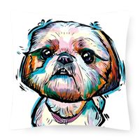 Cute Pastoral Cartoon Dog Plush Throw Pillow main image 3