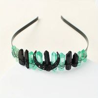 Women's Queen Wedding Bridal Solid Color Artificial Crystal Handmade Knitting Hair Band sku image 8