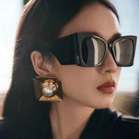 Retro Vintage Style Beach Solid Color Ac Square Full Frame Women's Sunglasses main image 4