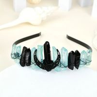 Women's Queen Wedding Bridal Solid Color Artificial Crystal Handmade Knitting Hair Band sku image 7