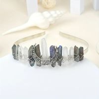 Women's Queen Wedding Bridal Solid Color Artificial Crystal Handmade Knitting Hair Band sku image 2