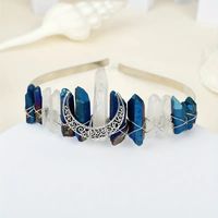 Women's Queen Wedding Bridal Solid Color Artificial Crystal Handmade Knitting Hair Band sku image 5