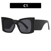 Retro Vintage Style Beach Solid Color Ac Square Full Frame Women's Sunglasses sku image 1