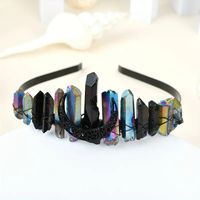 Women's Queen Wedding Bridal Solid Color Artificial Crystal Handmade Knitting Hair Band sku image 12